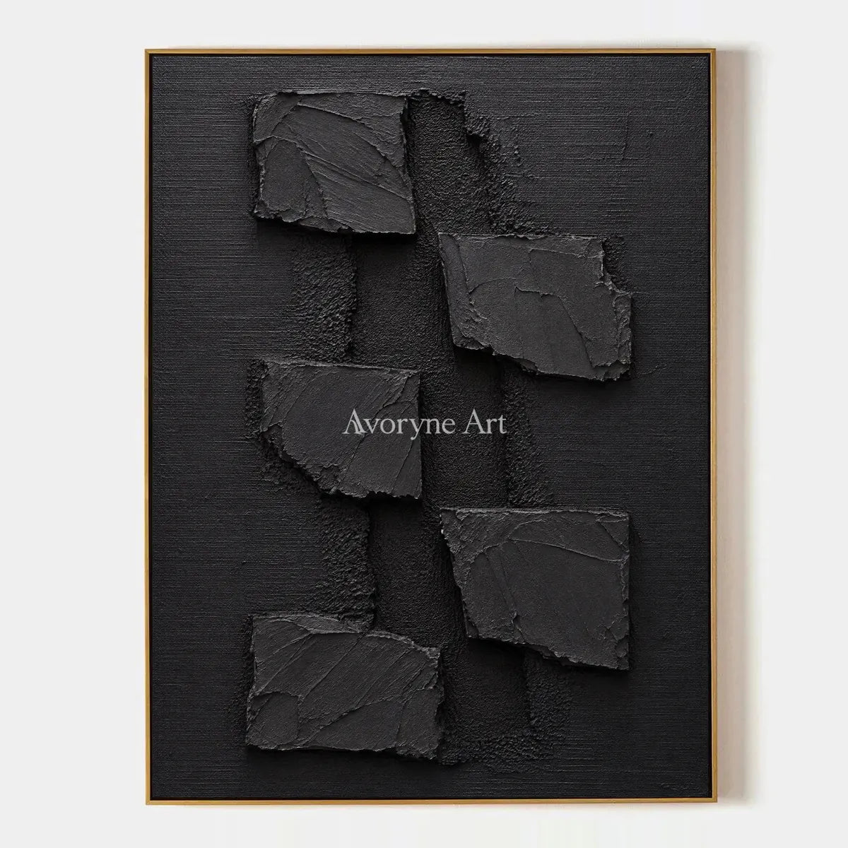 Shadow Fragments: Black Block Abstract Wall Art — primary
