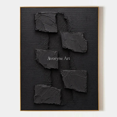 Shadow Fragments: Black Block Abstract Wall Art — primary