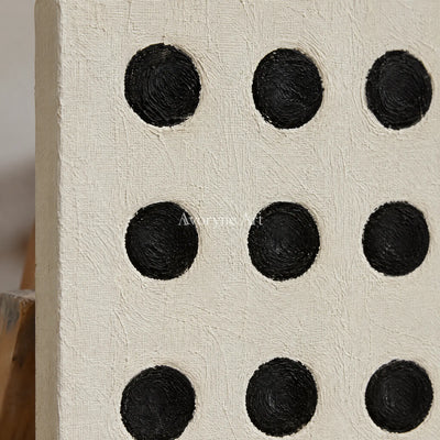 Aster Lyric: Black Dot Relief — detail easel