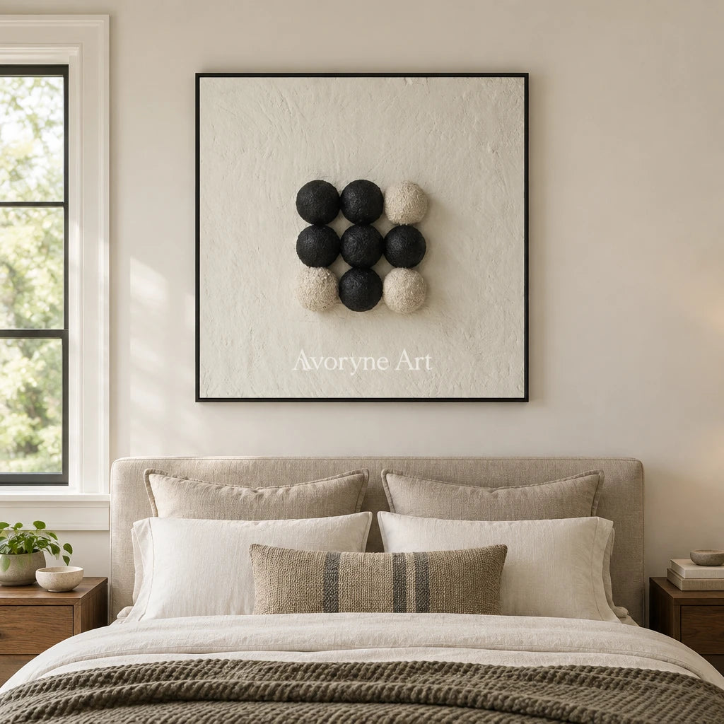 Aster Petal: Black Dot Relief — bedroom black