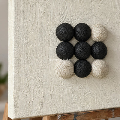 Aster Petal: Black Dot Relief — detail easel