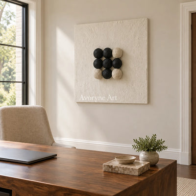 Aster Petal: Black Dot Relief — office frameless