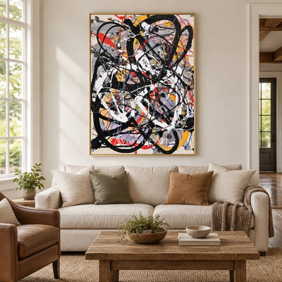 Ivory Lucent Solace: Black Drip Abstract — living gold