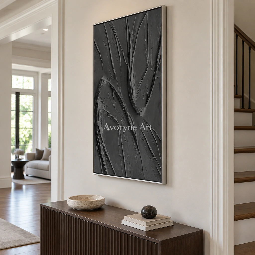 Aster Blossom: Black Folded Relief — entry silver