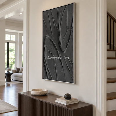 Aster Blossom: Black Folded Relief — entry silver