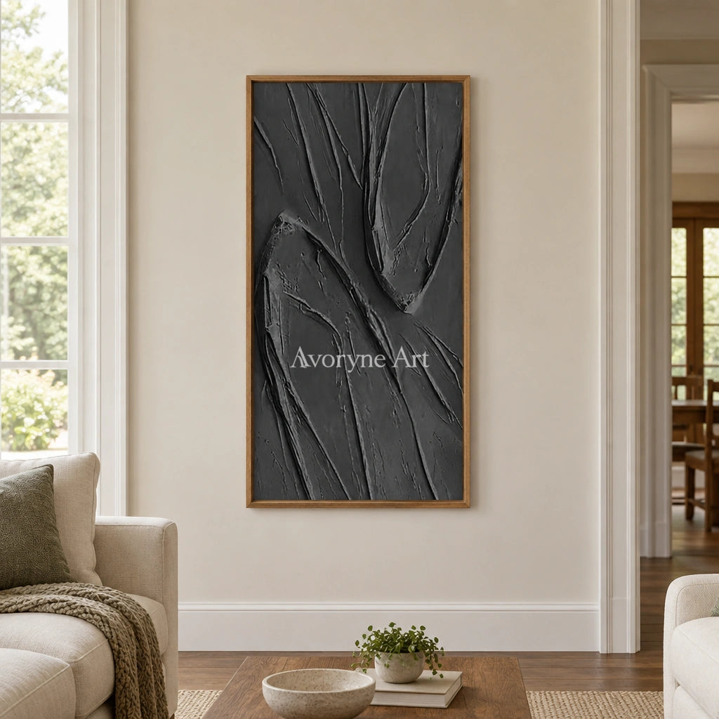 Aster Blossom: Black Folded Relief — villa wood