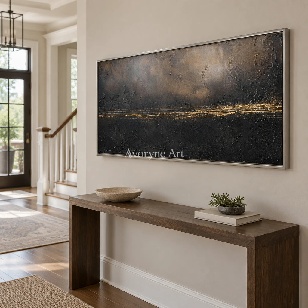 Aster Linen: Black Gold Horizon — entry silver