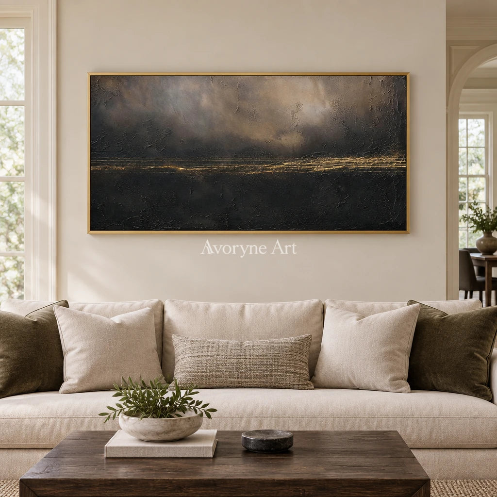 Aster Linen: Black Gold Horizon — living gold