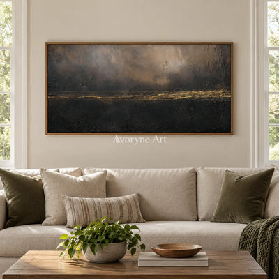Aster Linen: Black Gold Horizon — villa wood