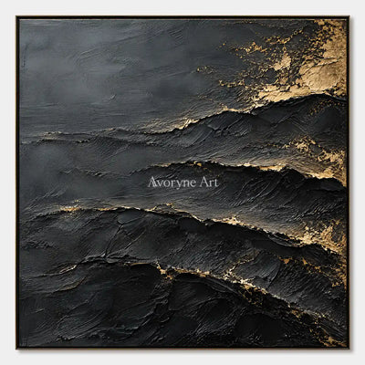 Aurum Fault: Black Gold Texture Art — primary