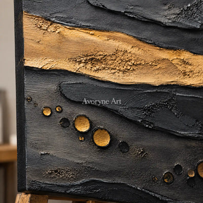 Arc Relic: Black Gold Texture Art — detail easel