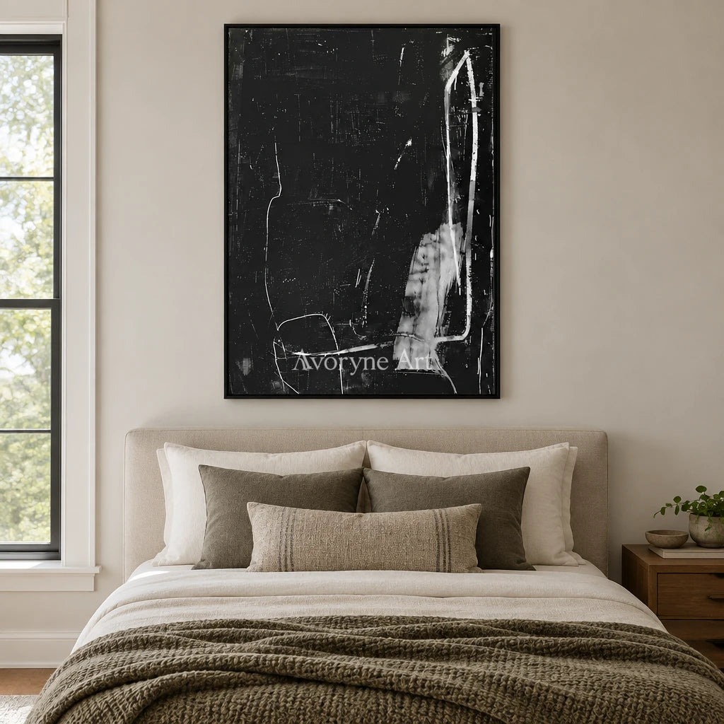 Aster Rift: Black Line Texture — bedroom black