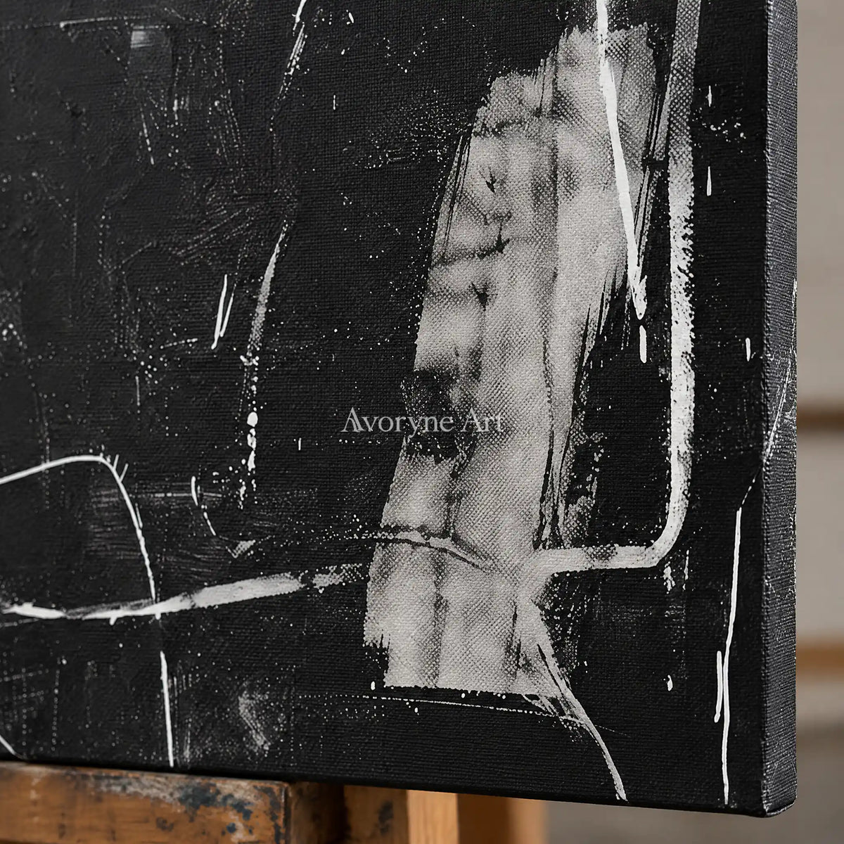 Aster Rift: Black Line Texture — detail easel