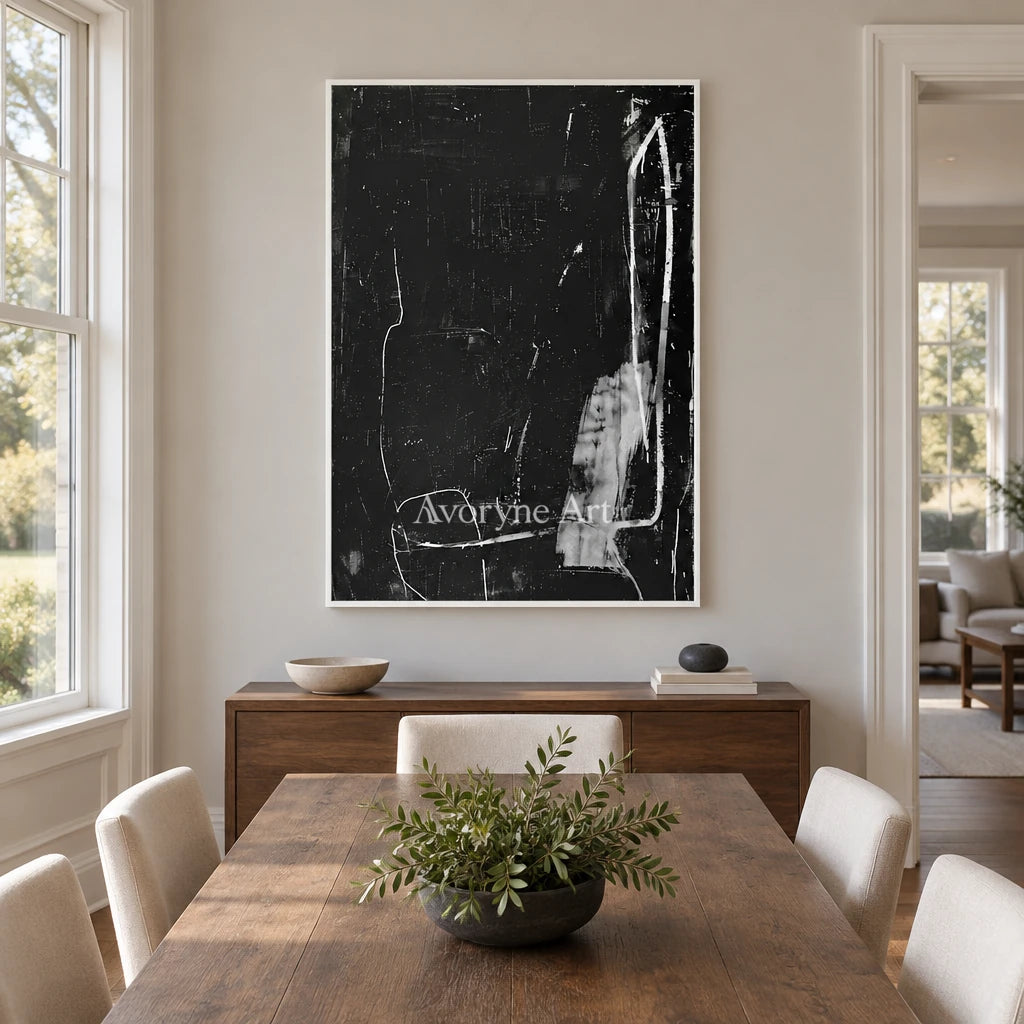 Aster Rift: Black Line Texture — dining white