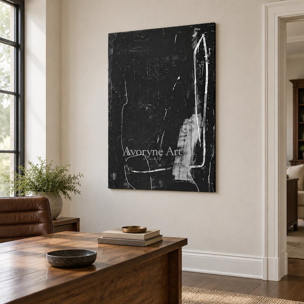 Aster Rift: Black Line Texture — office frameless