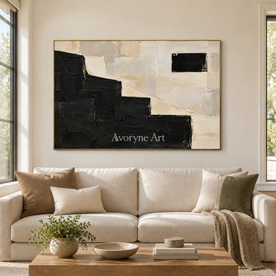 Stepped Contrast: Black White Abstract Wall Art — living gold