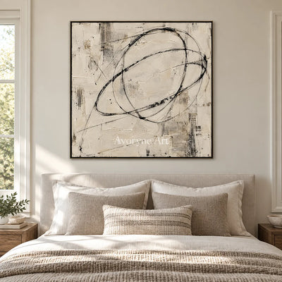 Inkward: Black White Abstract Wall Art — bedroom black