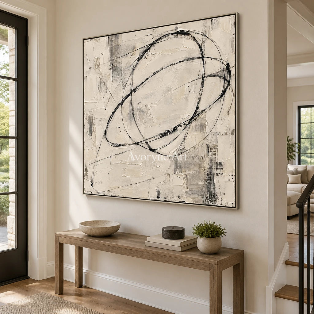 Inkward: Black White Abstract Wall Art — entry silver