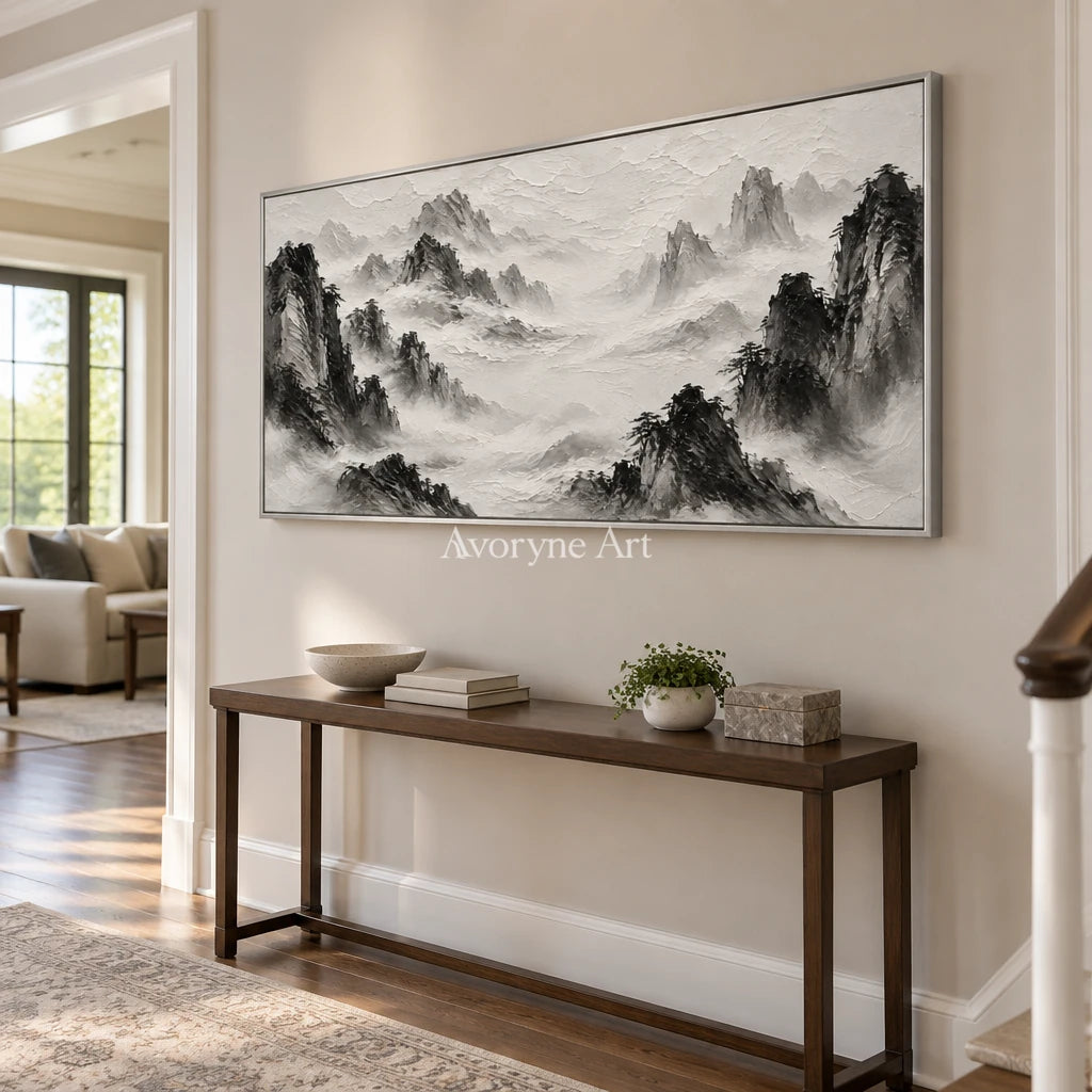 Inkward Peaks: Black White Mountain Art — entry silver
