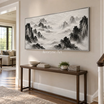 Inkward Peaks: Black White Mountain Art — entry silver