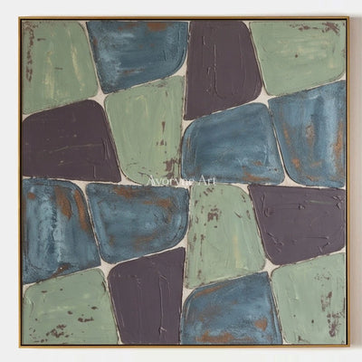 Soft Interval, hand-painted block relief wall art by Min-Jun Park