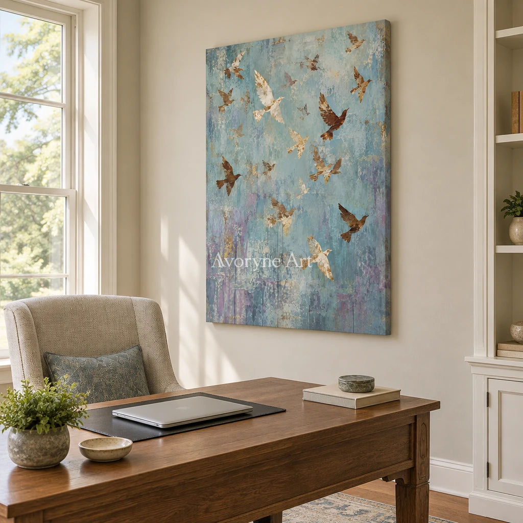 Aster Pearl: Blue Bird Relief — office frameless