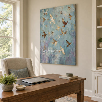 Aster Pearl: Blue Bird Relief — office frameless