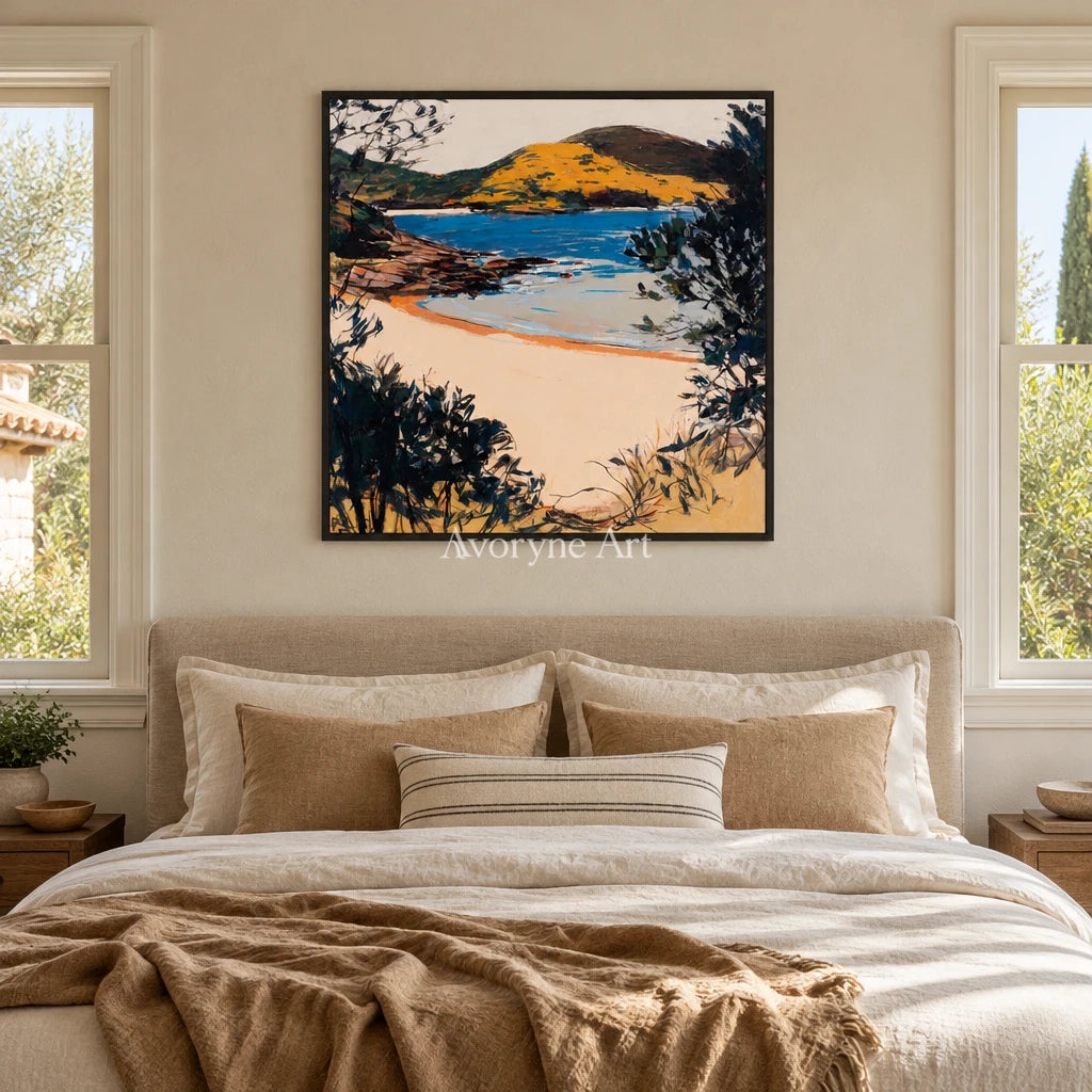 Ivory Gentle Current: Blue Coastal Cove — bedroom black
