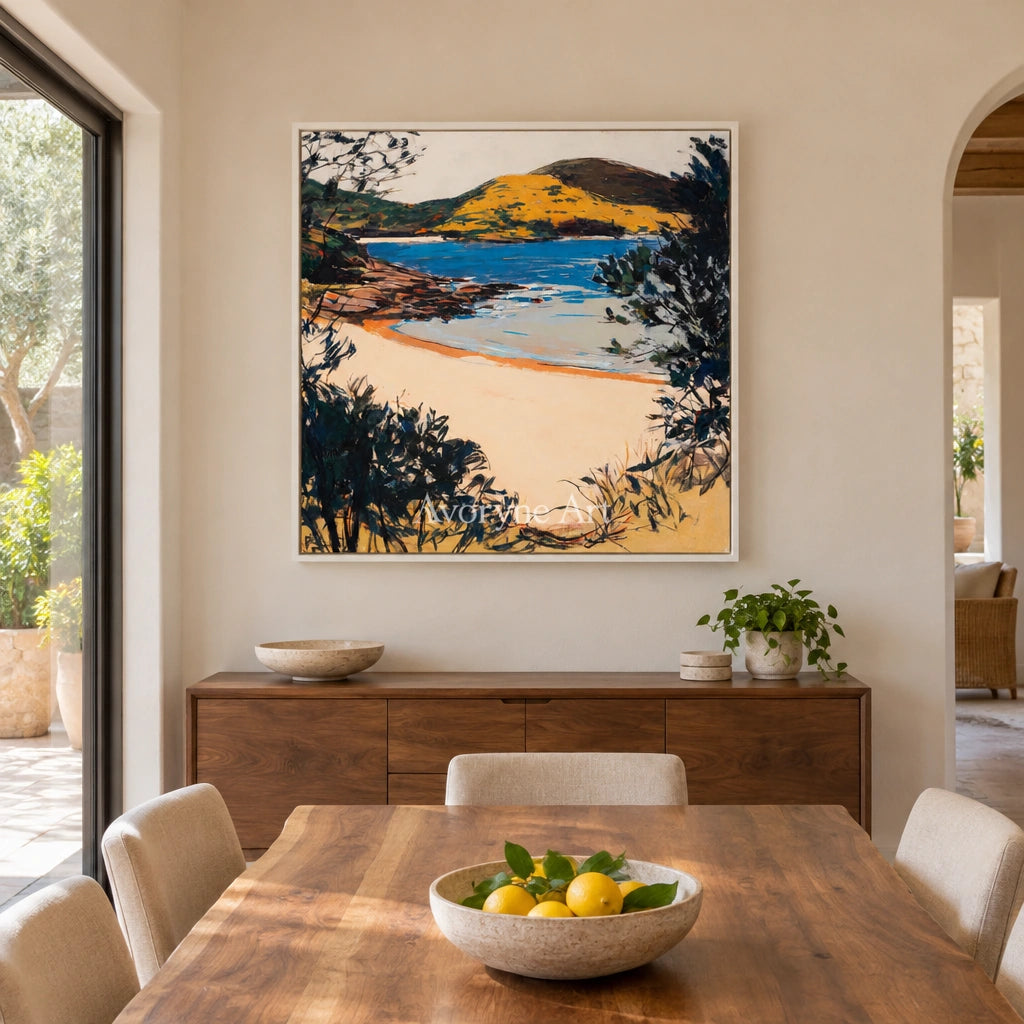 Ivory Gentle Current: Blue Coastal Cove — dining white