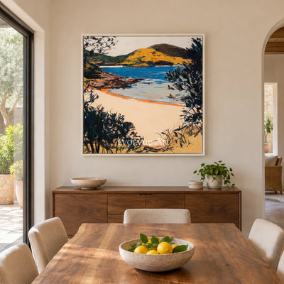 Ivory Gentle Current: Blue Coastal Cove — dining white