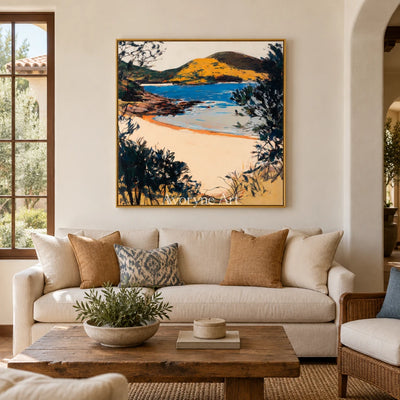 Ivory Gentle Current: Blue Coastal Cove — living gold