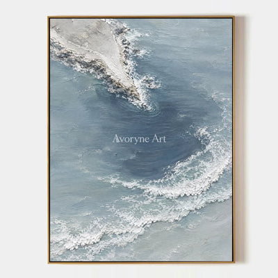 Blueward Inlet: Blue Coastal Landscape Wall Art — primary