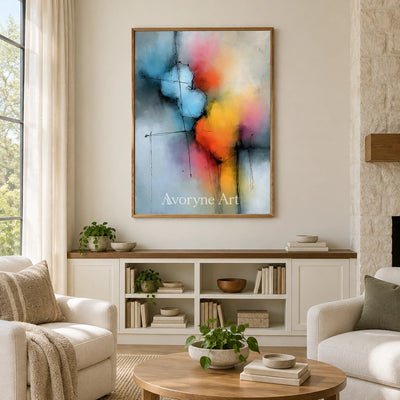 Ivory Tender Prelude: Blue Color Burst Art — villa wood