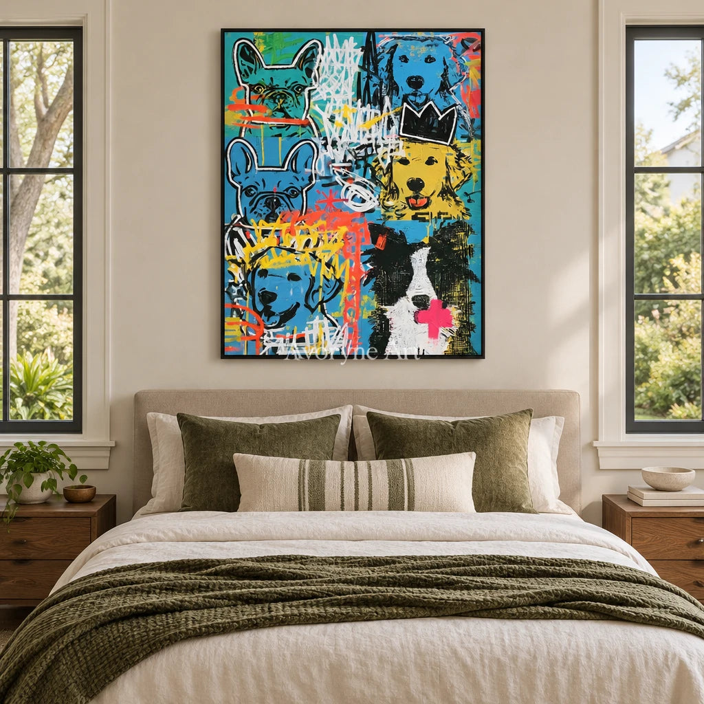 Ivory Amber Light: Blue Dog Graffiti — bedroom black
