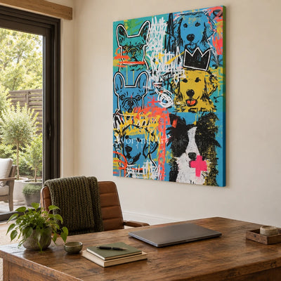 Ivory Amber Light: Blue Dog Graffiti — office frameless
