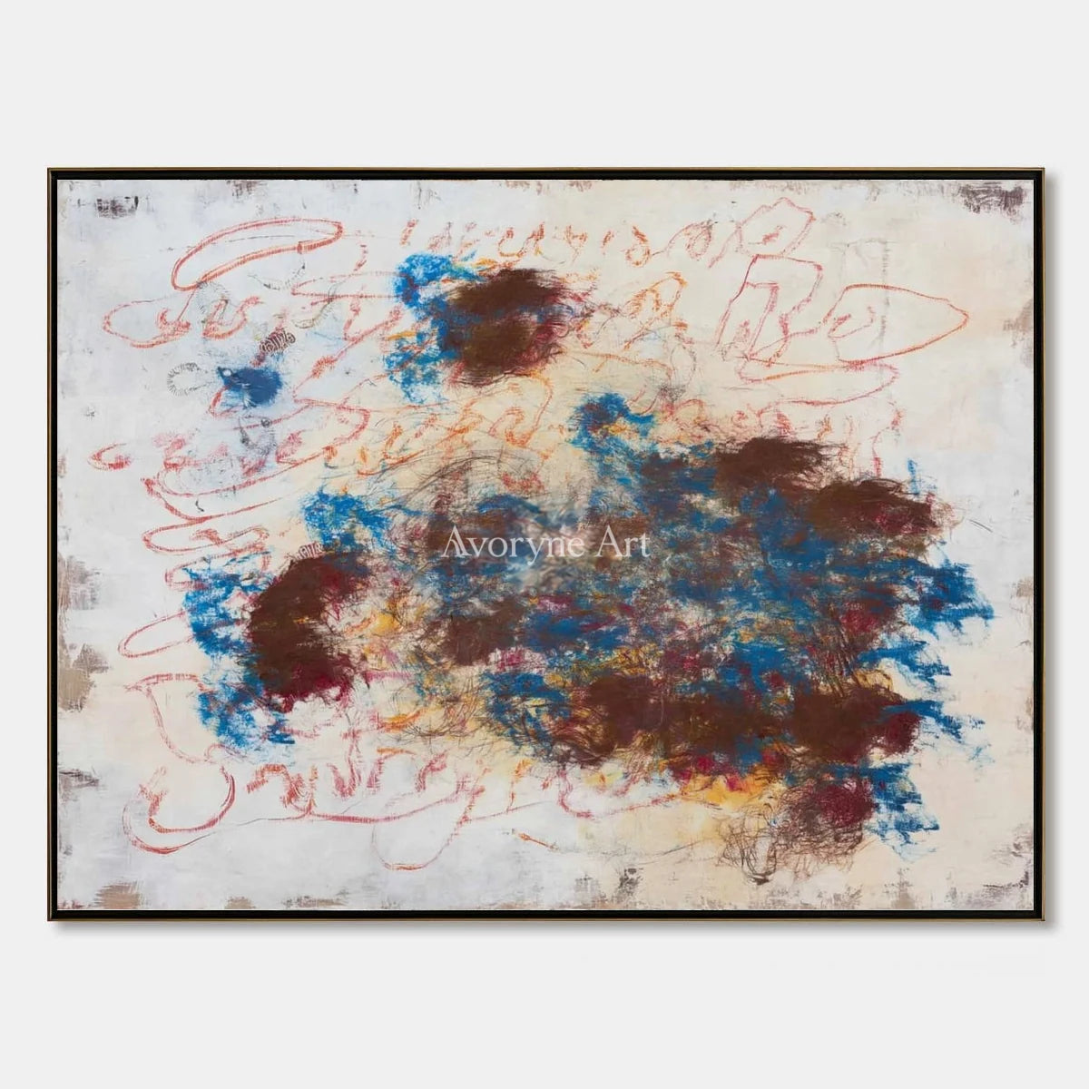 Ivory Quiet Poem: Blue Earth Gesture Art — primary
