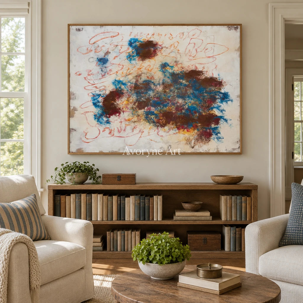 Ivory Quiet Poem: Blue Earth Gesture Art — villa wood