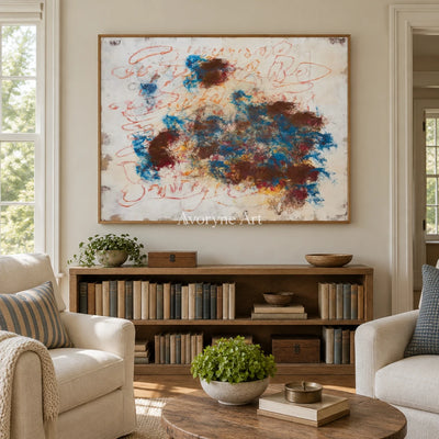 Ivory Quiet Poem: Blue Earth Gesture Art — villa wood