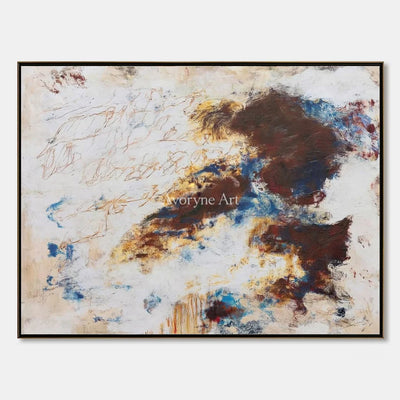Ivory Quiet Prelude: Blue Earth Gesture Art — primary
