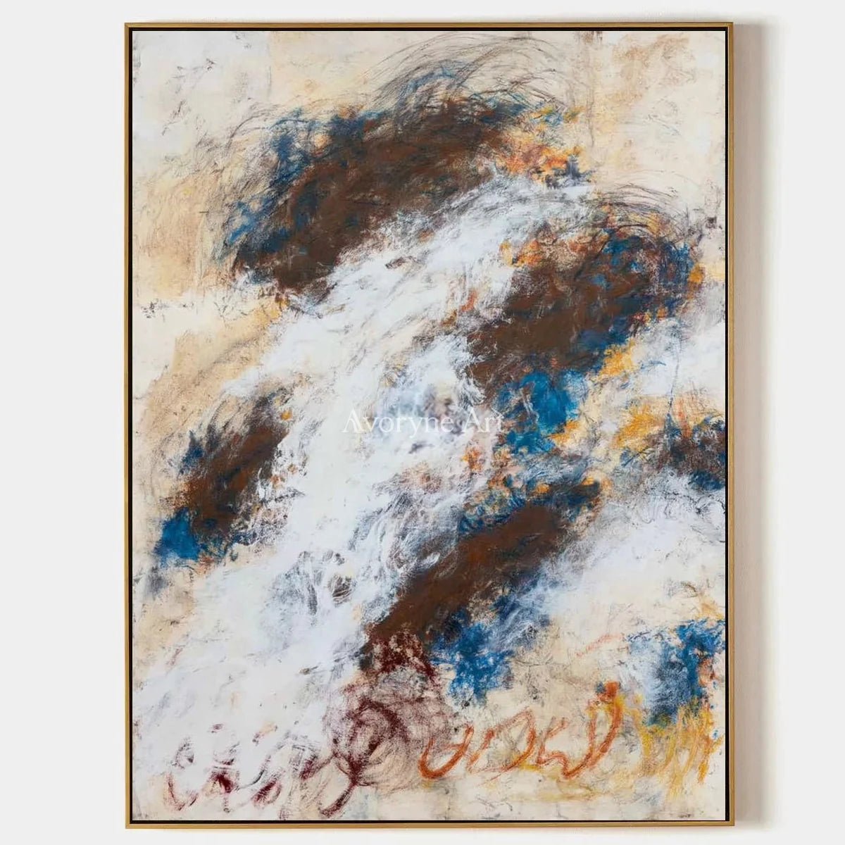 Ivory Lucent Refrain: Blue Earth Gesture Art — primary