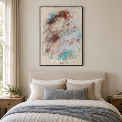 Ivory Lucent Rhythm: Blue Earth Gesture Art — bedroom black