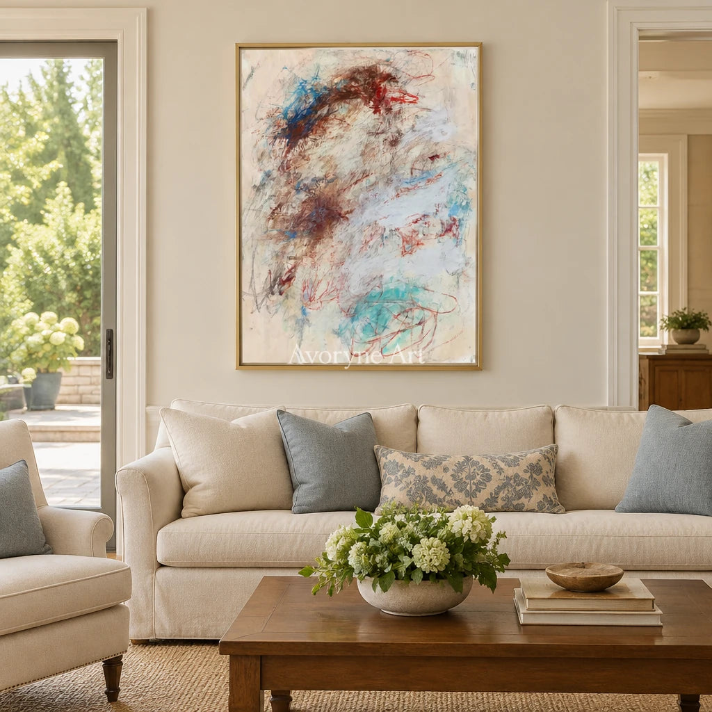 Ivory Lucent Rhythm: Blue Earth Gesture Art — living gold