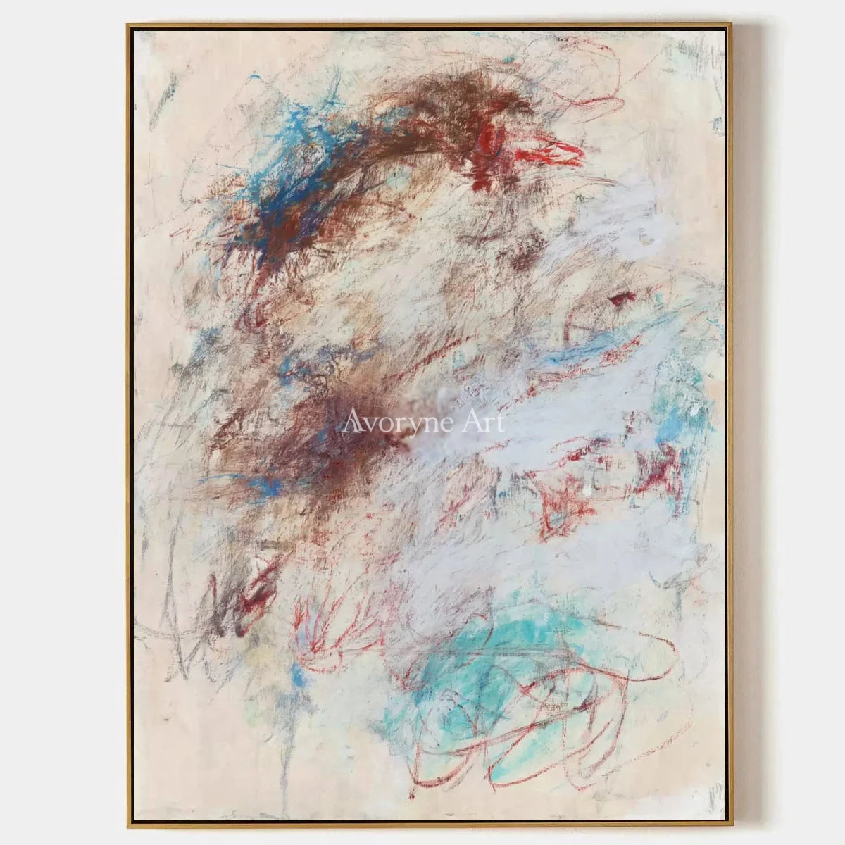 Ivory Lucent Rhythm: Blue Earth Gesture Art — primary