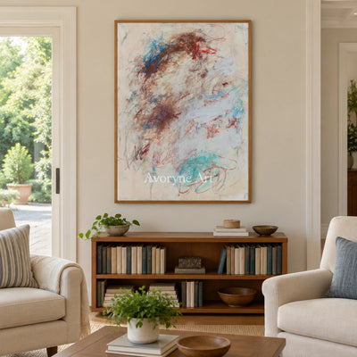 Ivory Lucent Rhythm: Blue Earth Gesture Art — villa wood