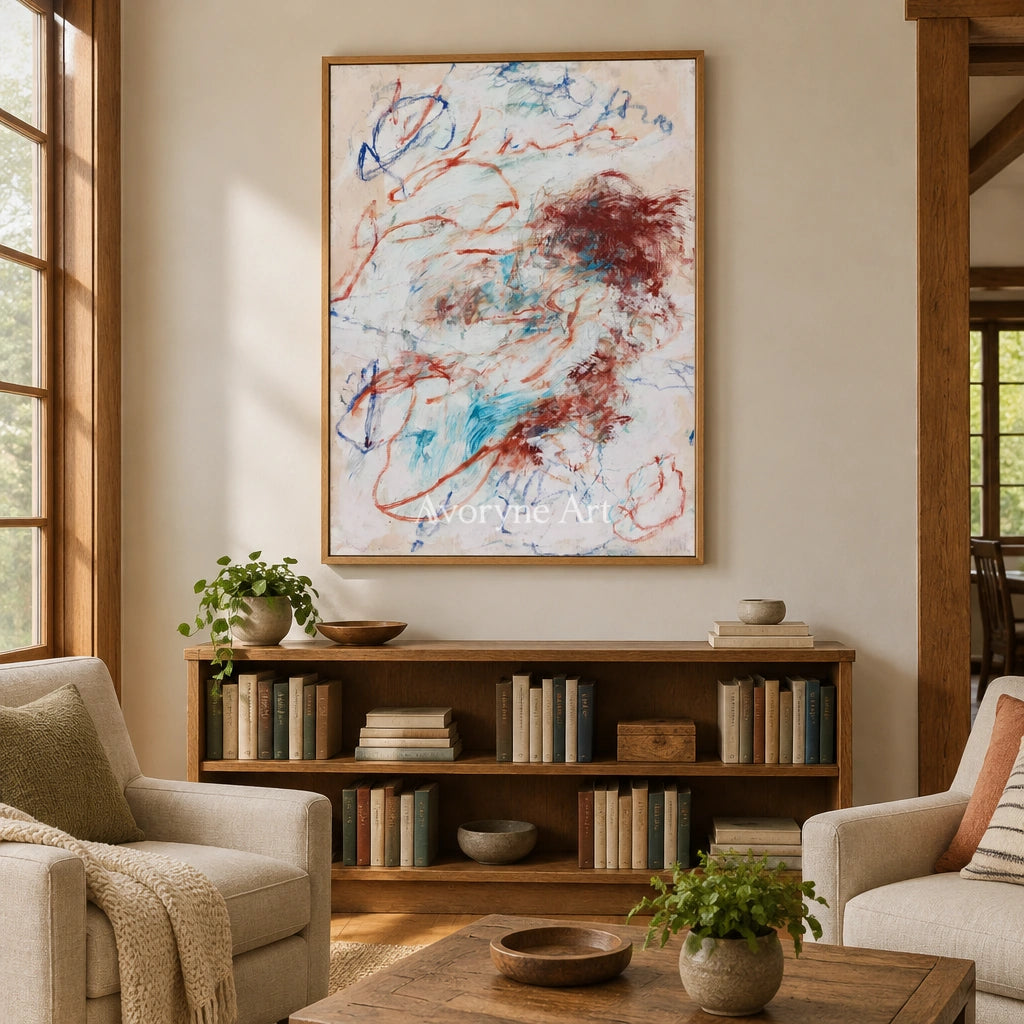 Ivory Lucent Echo: Blue Earth Gesture Art — villa wood