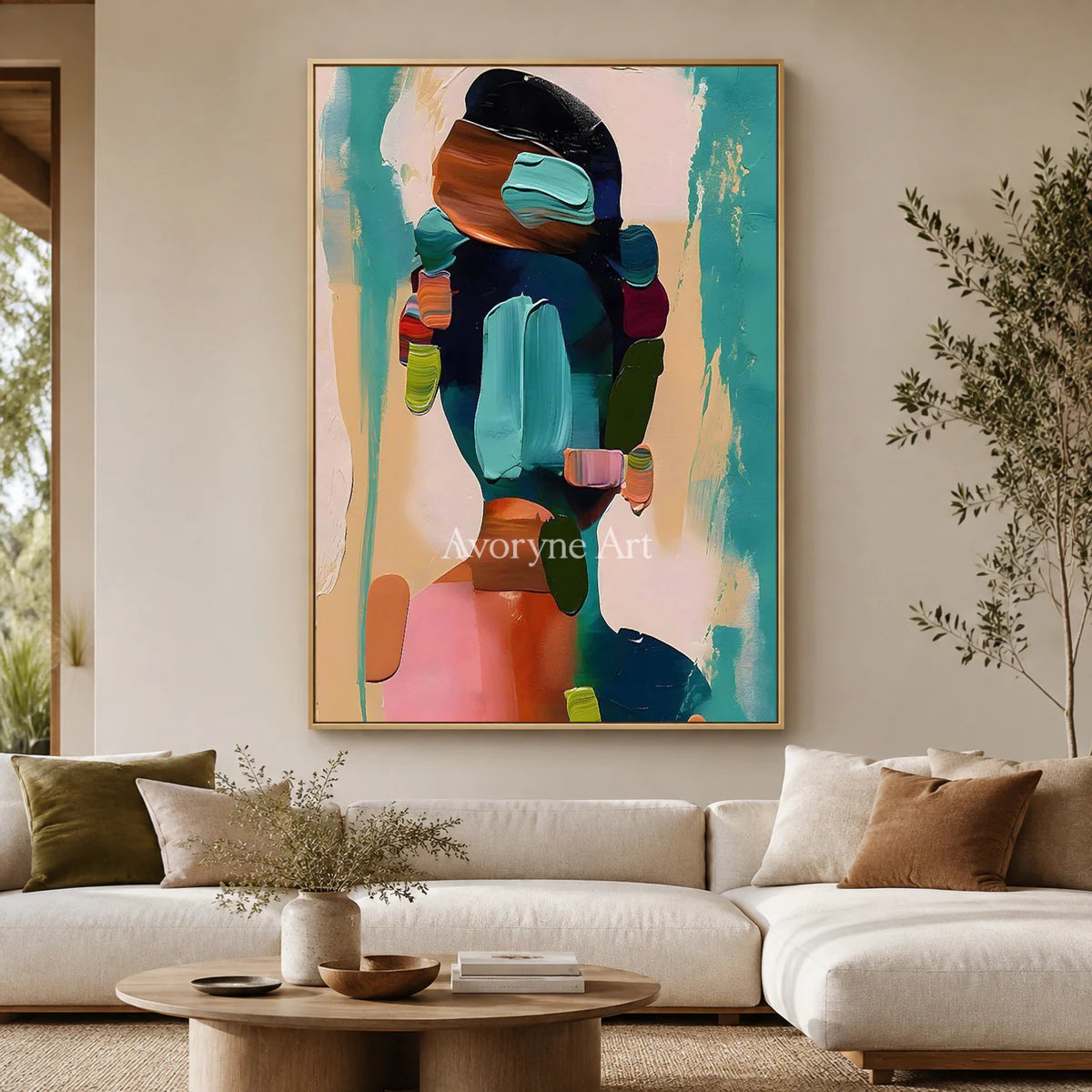 Cobalt Reverberation: Blue Expressionist Portrait Wall Art — living gold