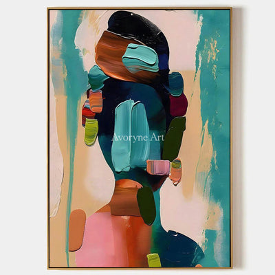 Cobalt Reverberation: Blue Expressionist Portrait Wall Art — primary