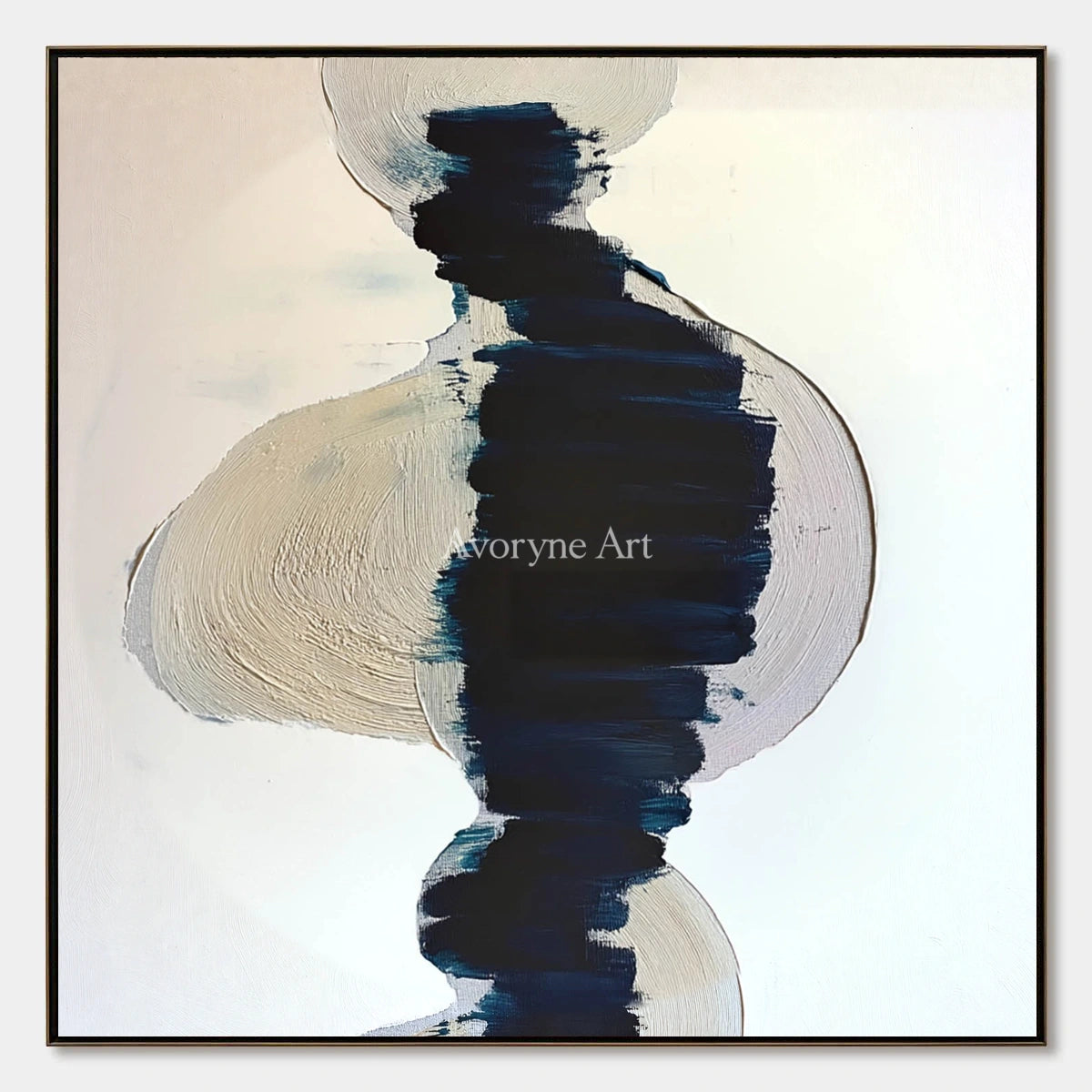 Indigo Axis: Blue Gestural Texture Square Abstract Wall Art — primary