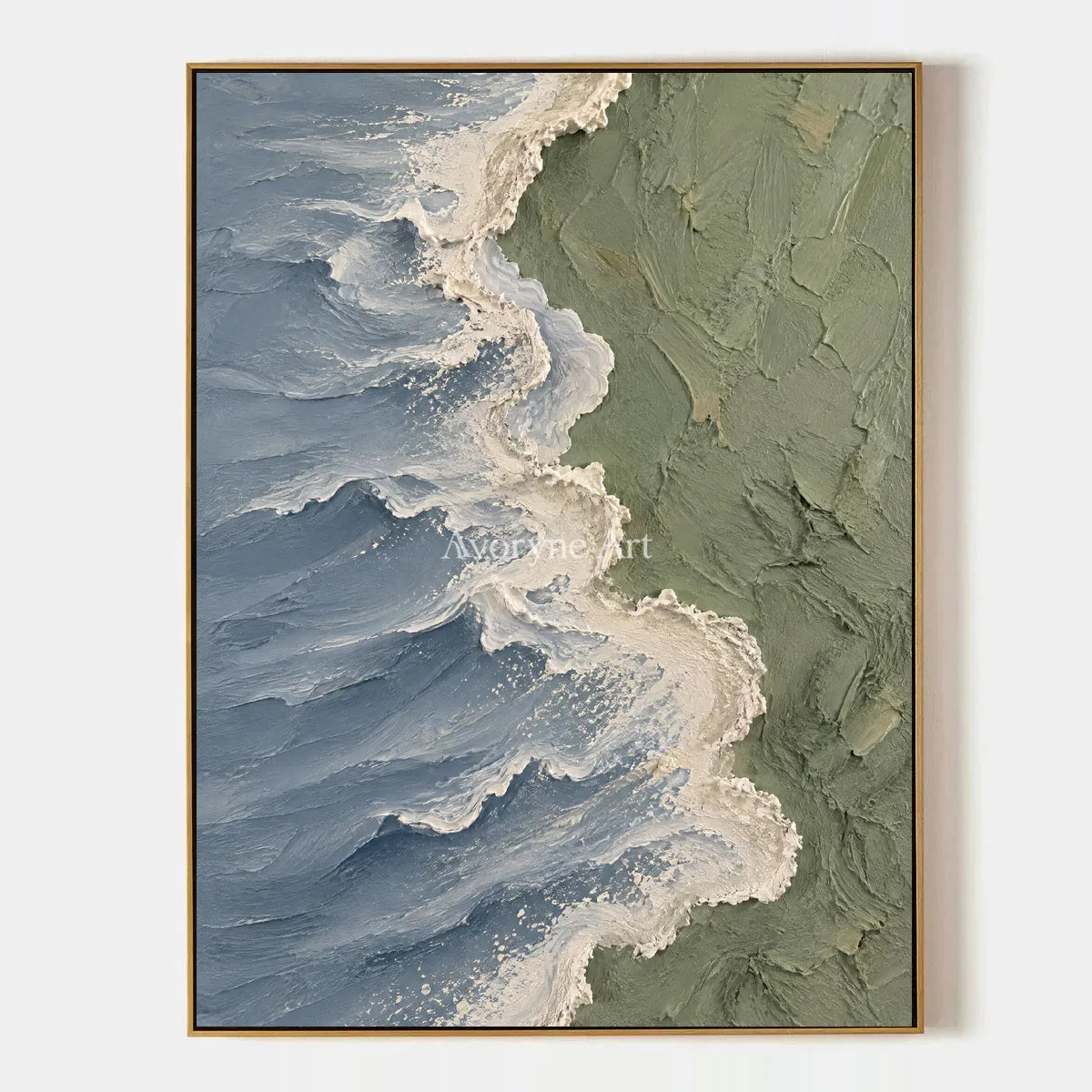 Slate Shore: Blue Gray Coastal Relief Wall Art — primary