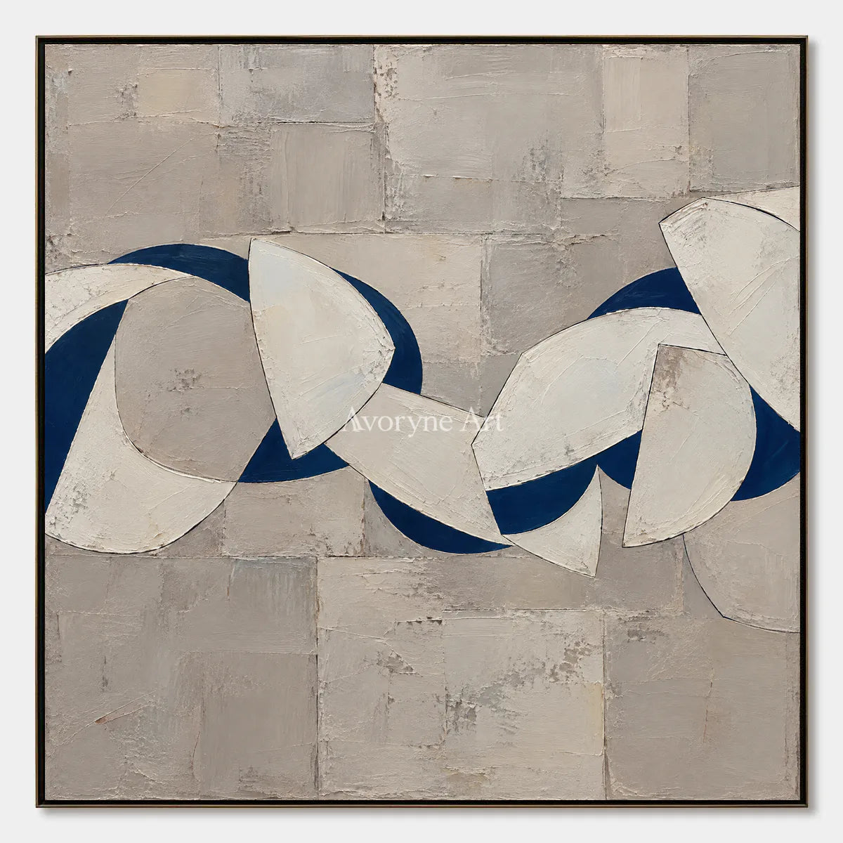Blue Interlace: Blue Gray Geometric Wall Art — primary